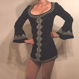 Black mini sleeve dress